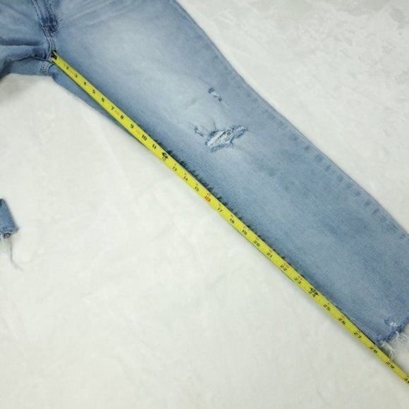 GAP Denim Girlfriend Mid Rise Ankle Fray Jeans Womens Size 12 L 32x28  Blue - Picture 9 of 11